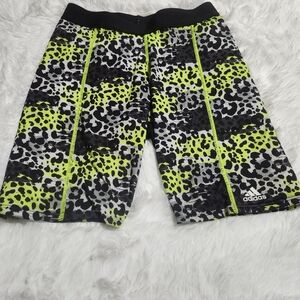 girls neon leopard Adidas xl softball sliding shorts